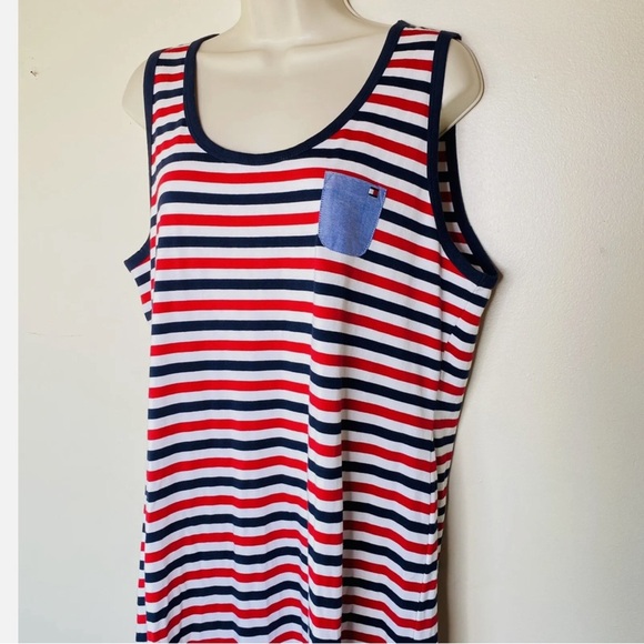 Tommy Hilfiger Striped Jersey Maxi Tank Dress - Picture 3 of 7